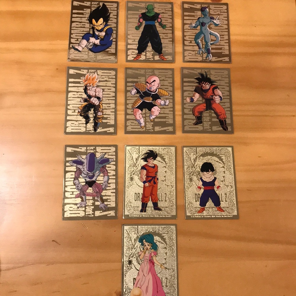 Dragon Ball Z gold foil cards